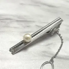 天然パール　タイピン　メンズ　アクセサリー　「SILVER　F」　刻印のサムネイル
