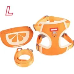 【可愛い】ペット用ハーネス＆リード＆フルーツ柄ポーチ セット 通気性抜群のサムネイル