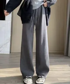 ヘリンボーン ワイドパンツ