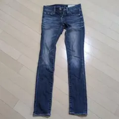 moussy ローライズ スキニーデニム 23サイズ ダークブルー