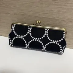 ミナペルホネン　がま口ポーチ　ハンドメイド　ペンケース　タンバリン