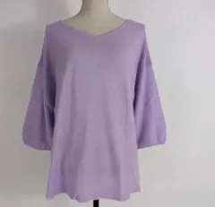 mmm様専用【eur3 】無地　長袖チュニック　ライトパープル系　(2)