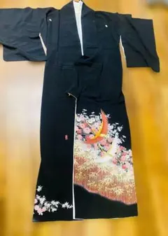 黒留袖 鶴 菊 楓 金彩 和装 着物 レディースのサムネイル