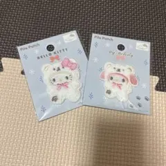 サンリオ　パイルワッペン　キティ　マイメロディ　シール　セリア 2枚