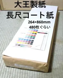 大王製紙 長尺コート紙 264×860mm 厚さ0,1mm 480枚ぐらい　用紙