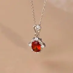 N130b【豪華✧︎全2色】ネックレス　上品　可憐　天然石　シルバー　ガーネット