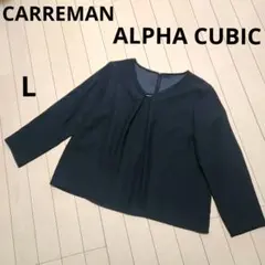 CARREMAN ALPHACUBIC 金具タックブラウス　ブラック Lビジネスのサムネイル