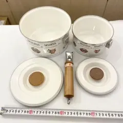 着脱式ハンドル ホーロー片手鍋 蓋付き　 19cm 15cm 美品のサムネイル