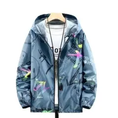 【新品】 ナイロンパーカー ウインドブレーカー ブルー