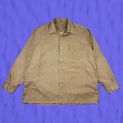 50s〜60s? 80s復刻? 馬柄 レーヨンギャバジン オープンカラーシャツ