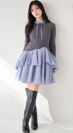 【値下げ中✨️】SNIDELSustainableドッキングミニニットワンピース