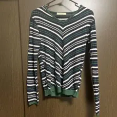 chocol raffine robe ストライプ Vネックセーター