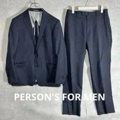 PERSON'S FOR MEN 紳士服　セットアップ　ネイビー　ストライプ