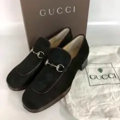 GUCCI グッチ ホースビット ローファー ハラコ ブラウン レディース