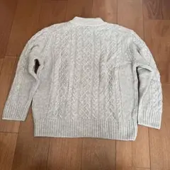 最終値下げ　新品未使用　ゆったりサイズ無印良品　ケーブル編み　グレー　ニット長袖