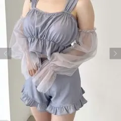 値下げ中 チュールウォーマー付きペプラムswim wear