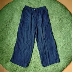 H&M LINEN ワイドパンツ ブラック M