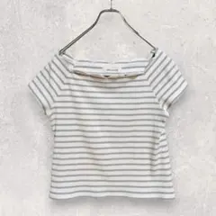 ミッシュマッシュ シャツ カットソー M ボーダー 半袖 オフショルダーのサムネイル