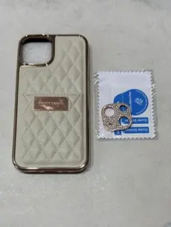 iPhone14 カードケース付きスマホケース キラキラカメラ保護シール付き