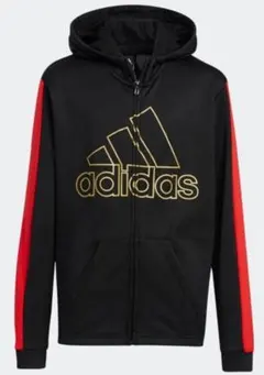 adidas ブラック ゴールド パーカー 140