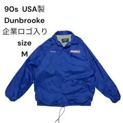 90s USA製Dunbrooke コーチジャケット ブルー 企業ロゴ入りM