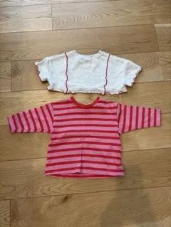 BREEZE ストライプ フリル トップス 80