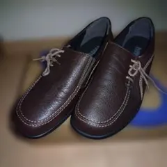 ブラウンレザー ローファー シューズ