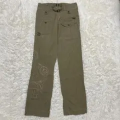 ラルフローレン　カーゴパンツ　刺繍　オリーブ　カーキ　ロゴ　サイズ9