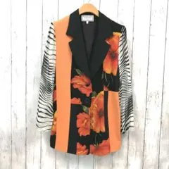 難あり SANDRO シアースリーブ ジャケット 花柄 Viscose 100％のサムネイル