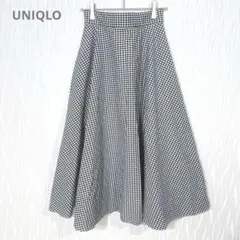 UNIQLO（ユニクロ）美品 ギンガムチェック フレアスカート Mサイズ