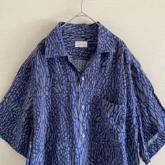 Brioni レーヨンシャツ　イタリア製　総柄　レオパード　カモフラ　セメントのサムネイル