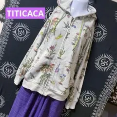 5-28❤️チチカカ 鳥さん 花柄 パーカー エスニック アジアン