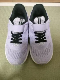 瞬足 19.5cm 紫 女の子 靴 幅広(3E)