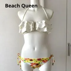 ビーチクィーン　ビキニ 花柄 フリル ホワイトのサムネイル