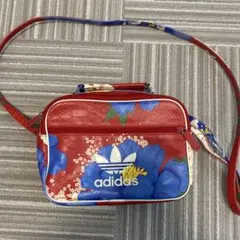 adidas 花柄 ショルダーバッグ 赤