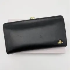 ヴィヴィアンウエストウッド 長財布 がま口 ブラック 黒 レザー ゴールドオーブ