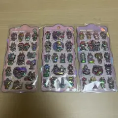 3D立体シール ボンボンドロップシール ぷくぷくキャラクター 3枚セット