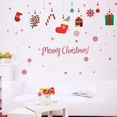 ウォールステッカー 吊り下げ 靴下 手袋 オーナメント 壁飾りシール 赤文字 家