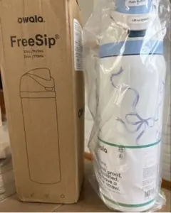 再入荷ラストOwala FreeSip 水筒 ブルーリボン柄 32oz/