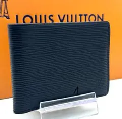 美品　Louis Vuitton ブラック 二つ折り財布