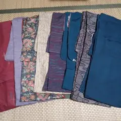 紬の着物と正絹着物8枚リメイク用。