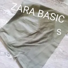 ザラ ベーシック グレー 台形 スカート S 古着