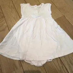 プチバトー ピンク ドレスロンパース