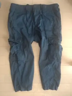 【無印良品】 綿100% カーゴパンツ Sサイズ ネイビー クロップド丈のサムネイル