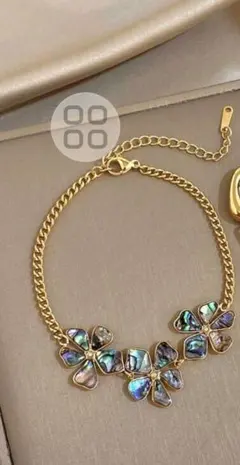 SHEINステンレス　お花　ブレスレット　キラキラ