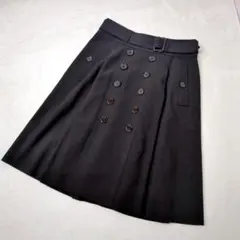 【未使用級】BURBERRY バーバリー ベルト付 トレンチフレアスカート