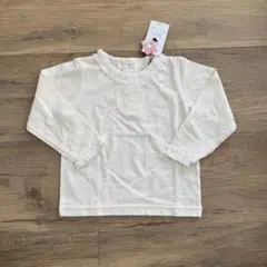 【新品未使用】アイボリー レース付きシャツ 90