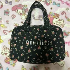 ピンクハウス　黒　花柄バッグ