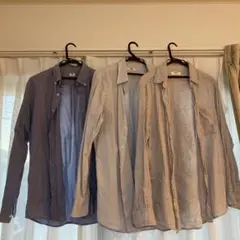 長袖シャツ 3点セット　ユニクロ メンズ　Lサイズ