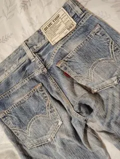 送料込み★EDWINブルートリップ503お洒落なダメ－ジデニム日本製size28